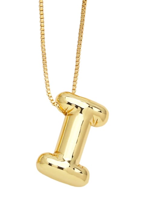 I Brass Letter Minimalist Necklace