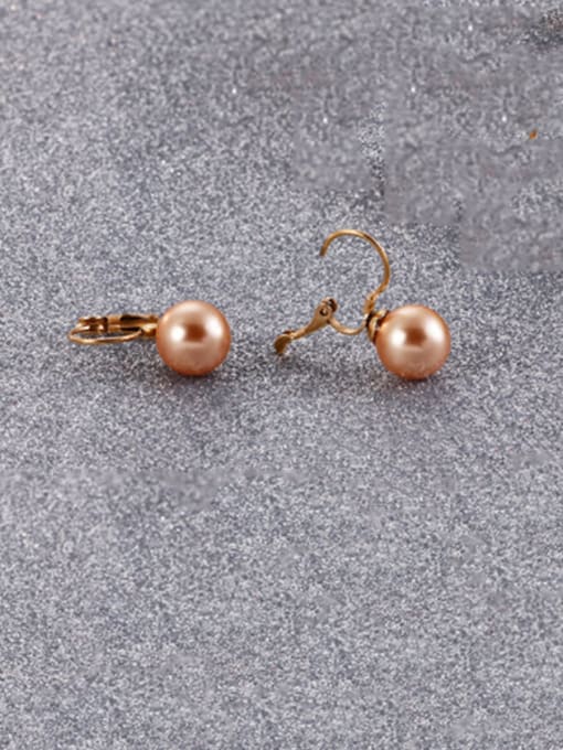KAKALEN Stainless Steel Imitation Pearl Multi Color Round Minimalist Hook Earring 3