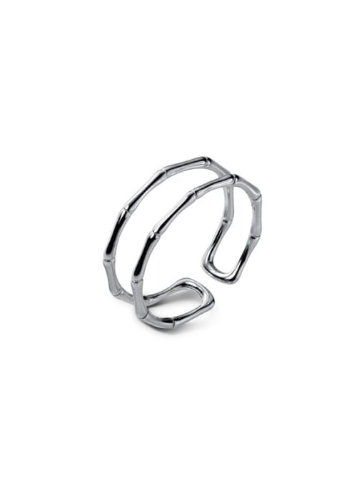 Rosh 925 Sterling Silver Irregular Minimalist Stackable Ring 3