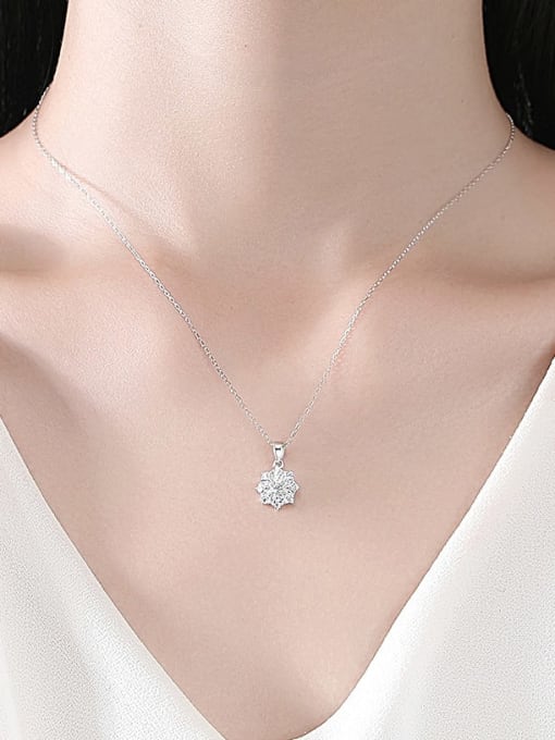 CCUI 925 Sterling Silver Cubic Zirconia Geometric Dainty Necklace 1
