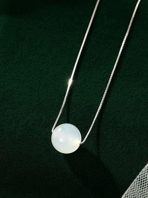 NS1088 【 10mm 】 925 Sterling Silver Bead Round Minimalist Necklace