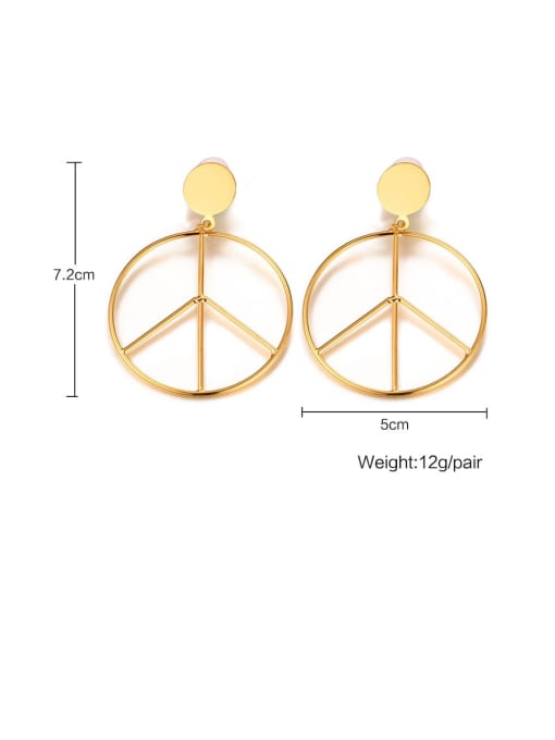 CONG Stainless Steel With Simple Hollow Geometry Drop Earrings 1