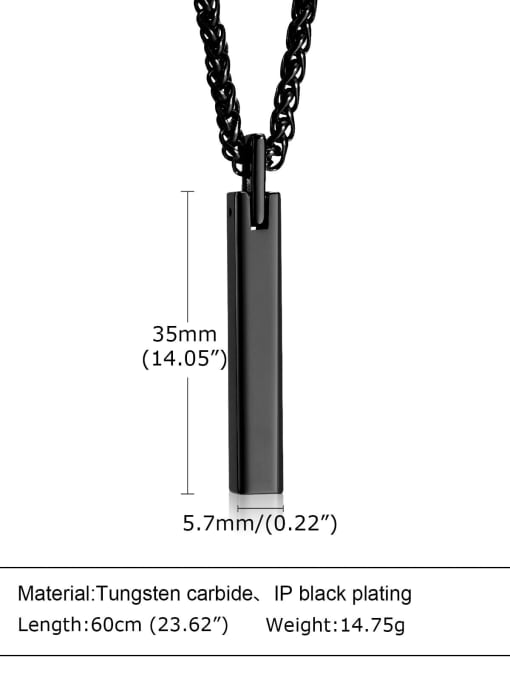 Black Pendant Chain Titanium Steel Minimalist Geometric Pendant