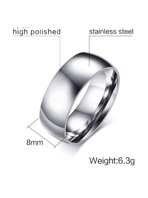 CONG Stainless steel Smooth Round Minimalist Band Ring 3