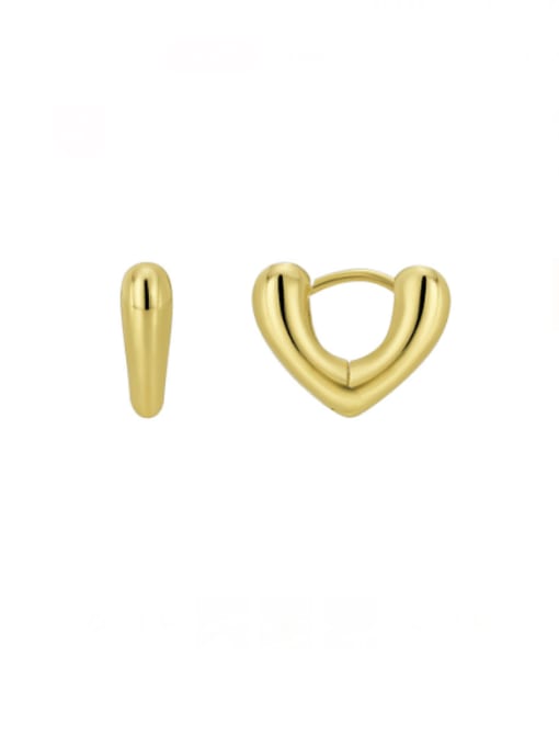 CHARME Brass Heart Minimalist Huggie Earring 0