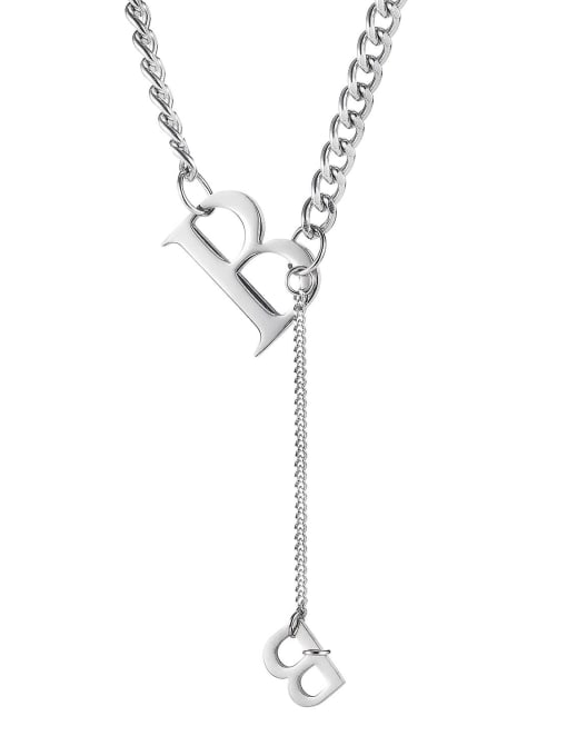1922 Necklace Titanium Steel Letter Minimalist Lariat Necklace