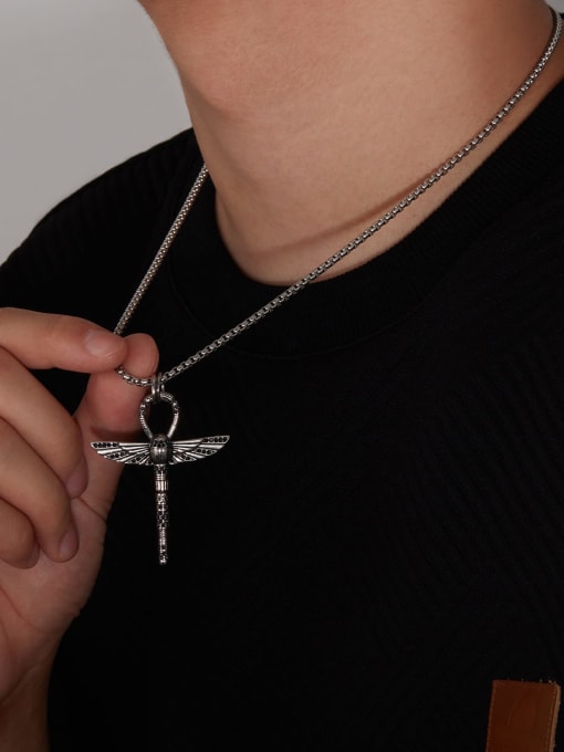 Open Sky Stainless steel Dragonfly Vintage Regligious Necklace 1