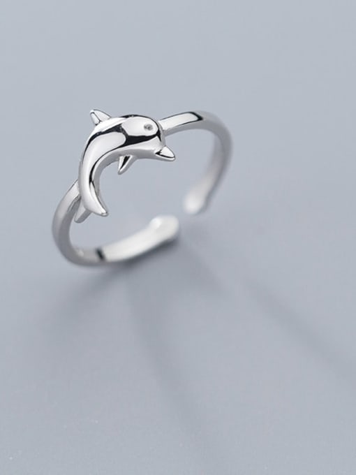 Rosh 925 Sterling Silver  Cute  Dolphin  Free Size Ring 0