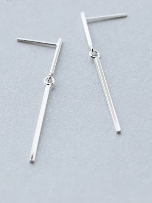 Rosh 925 Sterling Silver Smooth Geometric Minimalist Threader Earring 0