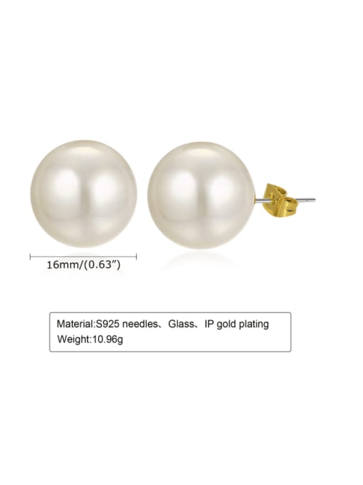 CONG Stainless steel Imitation Pearl Geometric Minimalist Stud Earring 4