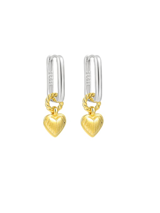 DAKA 925 Sterling Silver Heart Minimalist Huggie Earring 1