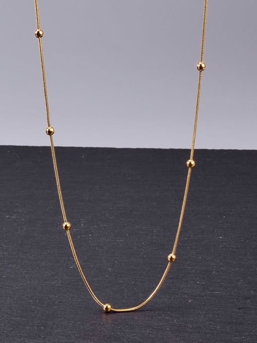 A TEEM Titanium Bead Minimalist chain Necklace 2