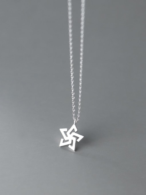 Rosh 925 Sterling Silver Snowflake Minimalist Necklace 0