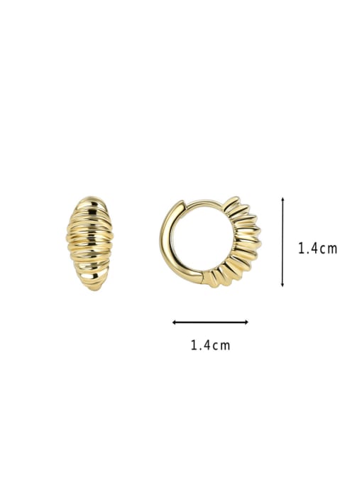 CHARME Brass Geometric Vintage Huggie Earring 2