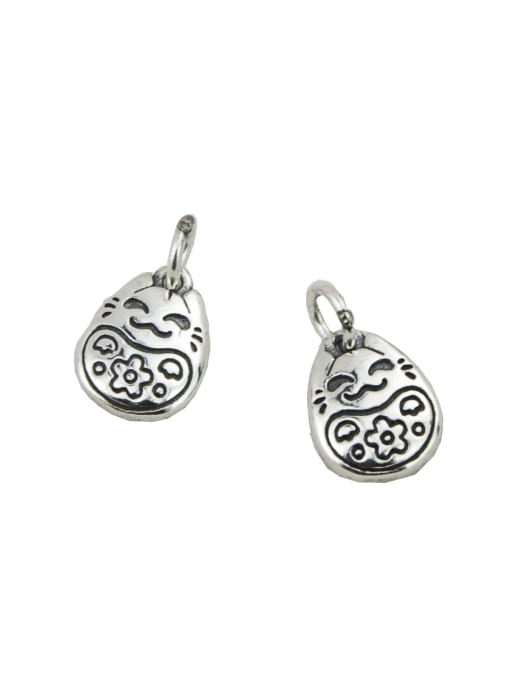 SHUI Vintage Sterling Silver With Simple Retro Oval DIY Accessories 2