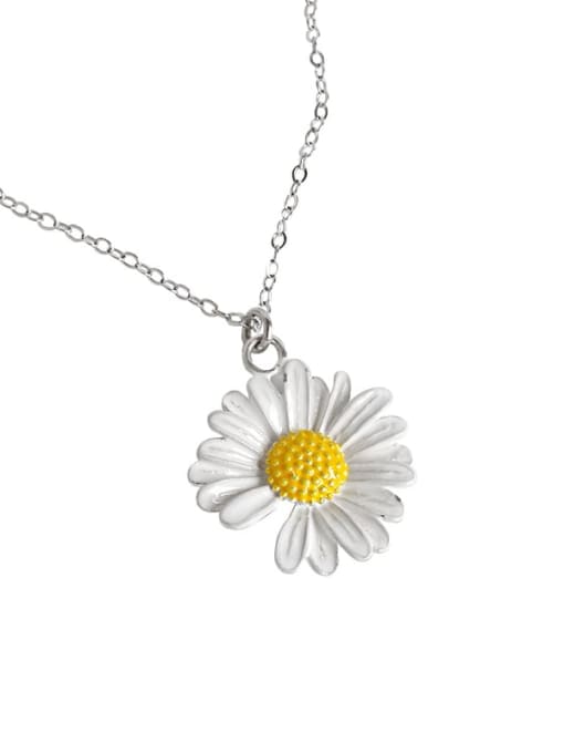 DAKA 925 Sterling Silver Enamel Flower Minimalist Necklace 3