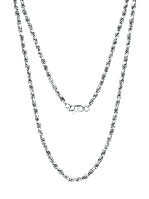 Platinum, 1.5mm Twists chain length 55cm 925 Sterling Silver Cross Minimalist Regligious Necklace