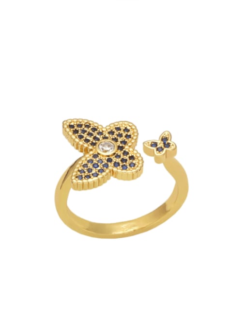 CC Brass Cubic Zirconia Butterfly Vintage Band Ring 3