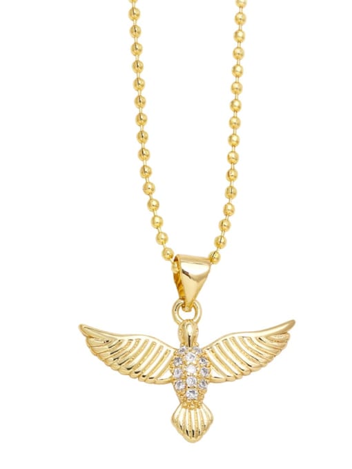 C Brass Cubic Zirconia Dragonfly Trend Necklace