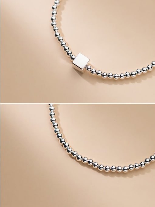 Rosh 925 Sterling Silver  Smooth Bead Geometric Minimalist  Bracelet 2