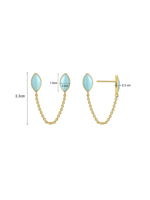 CHARME Brass Enamel Tassel Minimalist Threader Earring 1