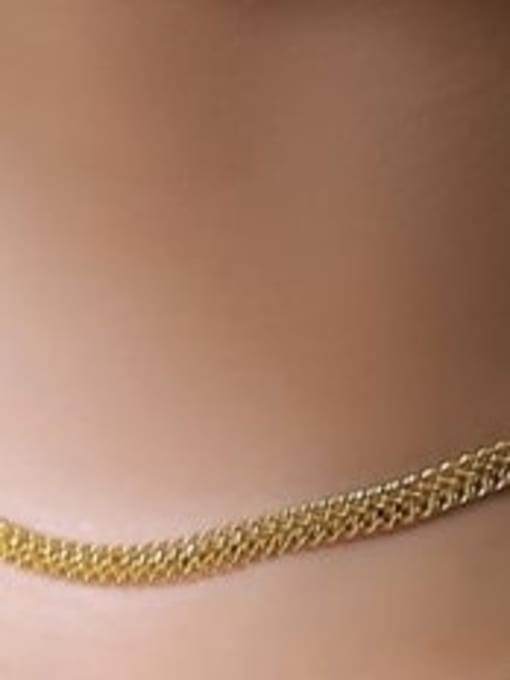 4m wide clavicle chain Brass Hollow chain Hip Hop Geometric  Braclete and Necklace Set