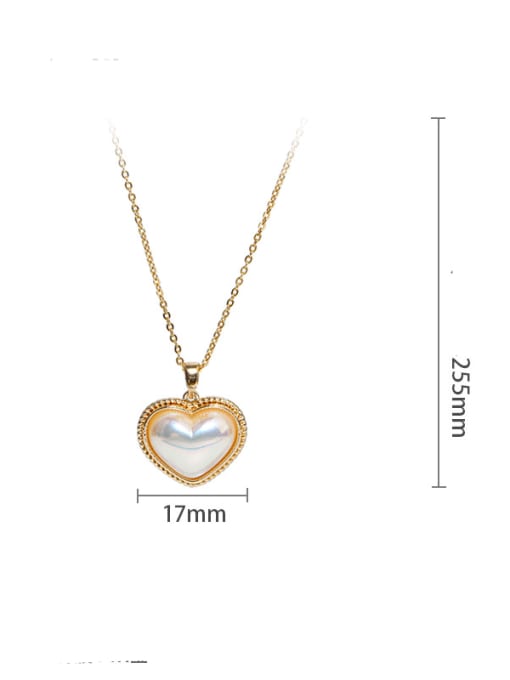 Simple love Brass Imitation Shell Pearl Geometric Minimalist Necklace
