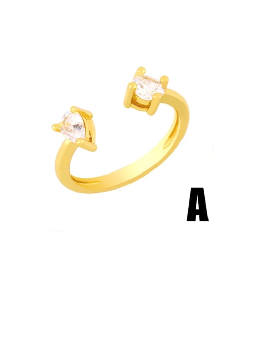 A Brass Cubic Zirconia Heart Ethnic Band Ring
