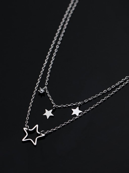 Rosh 925 Sterling Silver Star Minimalist Multi Strand Necklace 1