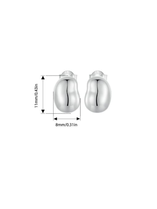 Jare 925 Sterling Silver Water Drop Minimalist Stud Earring 2