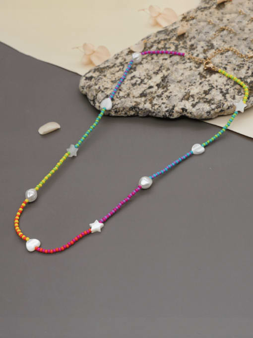 Roxi Zinc Alloy Miyuki Millet Bead Multi Color Heart Hip Hop Beaded Necklace 2