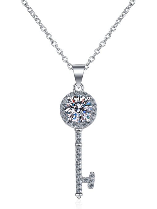 MOISS Sterling Silver Moissanite Key Dainty Necklace 4