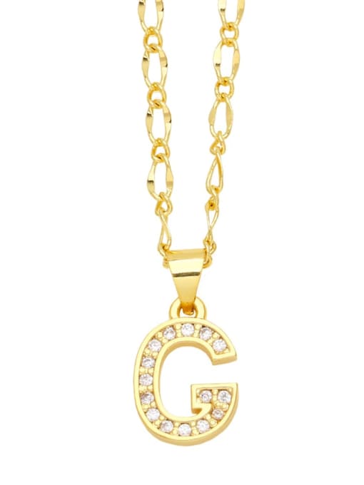 G Brass Cubic Zirconia Letter Hip Hop Necklace