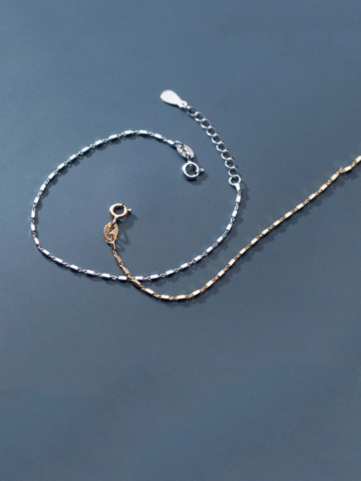 Rosh 925 Sterling Silver Chain Minimalist Link Bracelet