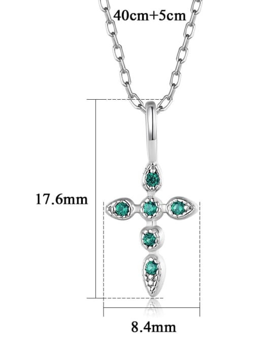 CCUI 925 Sterling Silver Cubic Zirconia Cross Dainty Necklace 3