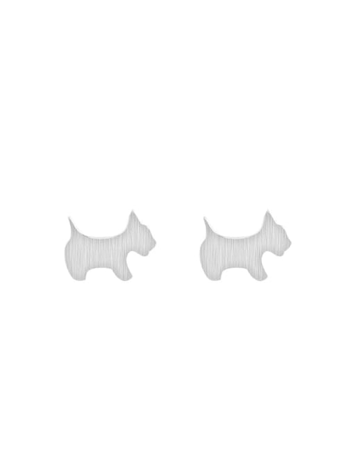 XBOX 925 Sterling Silver Dog Minimalist Stud Earring 2