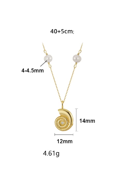 RINNTIN 925 Sterling Silver Imitation Pearl Irregular Trend Necklace 3
