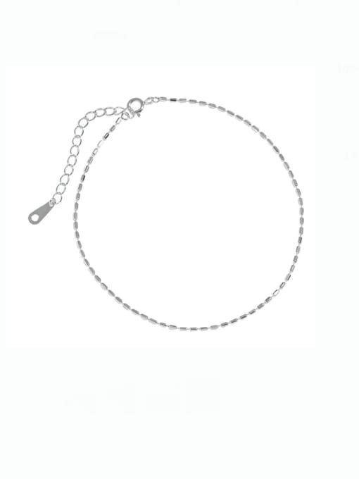 silvery 925 Sterling Silver Geometric Minimalist Anklet