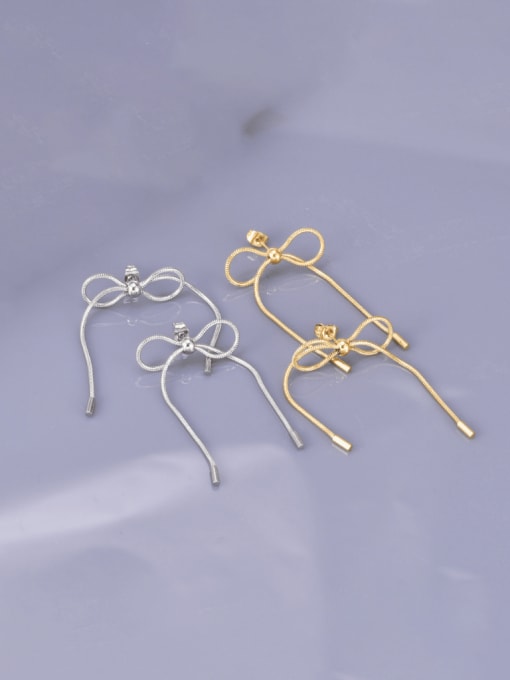 A TEEM Titanium Steel Bowknot Hip Hop Stud Earring 0