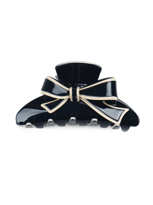 Black Small Cellulose Acetate Minimalist Bowknot Zinc Alloy Jaw Hair Claw
