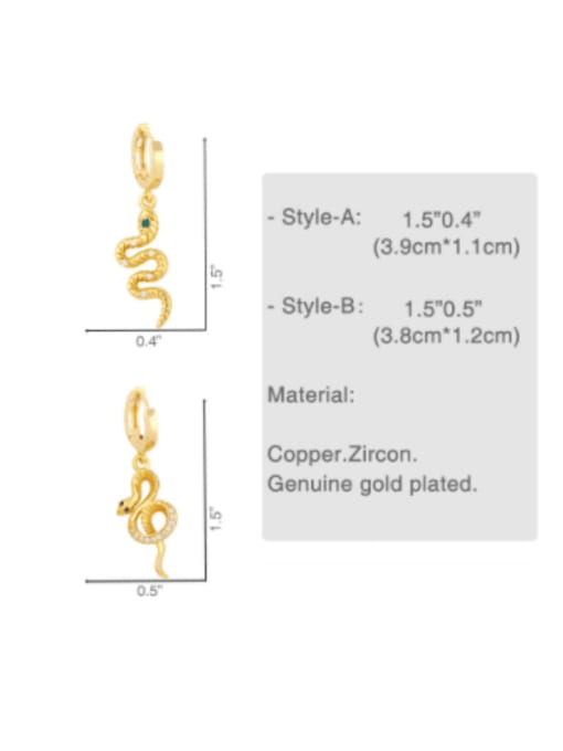 CC Brass Cubic Zirconia Snake Vintage Huggie Earring 4