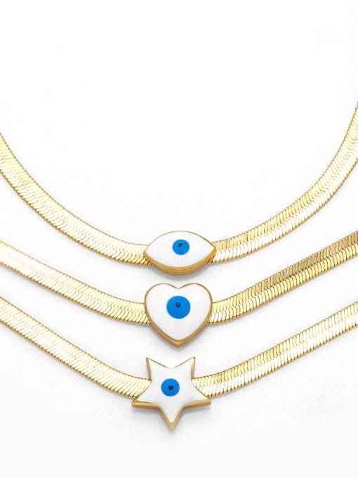 CC Brass Evil Eye Hip Hop Snake chain Necklace