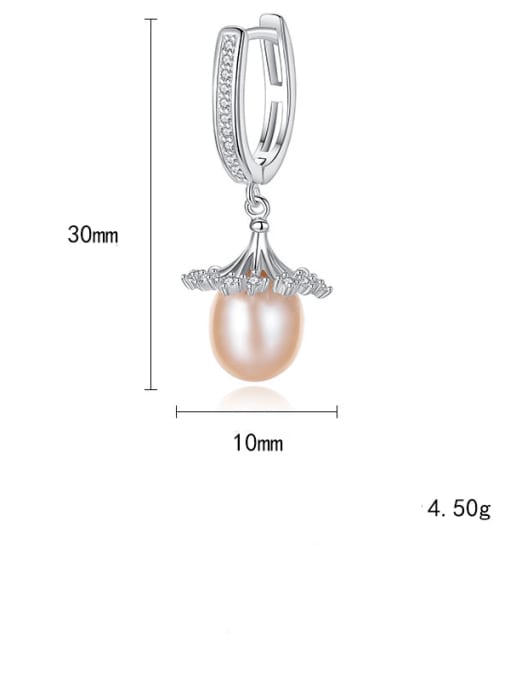 CCUI 925 Sterling Silver Freshwater Pearl  Micro setting 3A zirconium  Trend Drop Earring 4