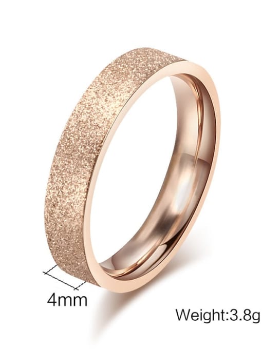 Rose Gold  width 4mm Stainless steel Geometric Minimalist Band Ring
