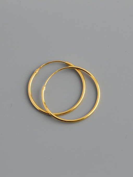 24mm (gold) original medium 925 Sterling Silver Round Minimalist Hoop Earring