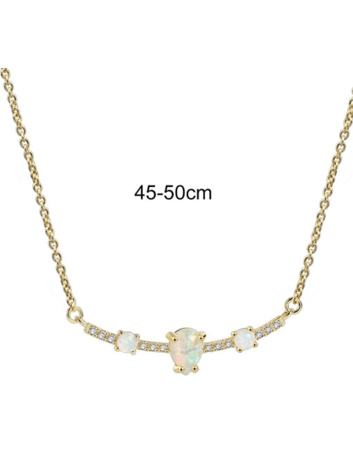 CHARME Brass Opal Geometric Minimalist Necklace 2