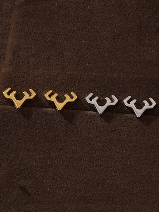 BeiFei Minimalism Silver 925 Sterling Silver Deer Cute Stud Earring