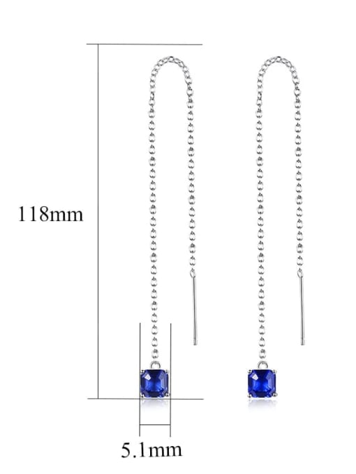 CCUI 925 Sterling Silver Cubic Zirconia Geometric Minimalist Threader Earring 4