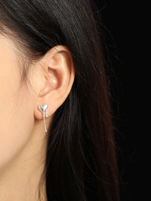 DAKA 925 Sterling Silver Heart Minimalist Stud Earring 1
