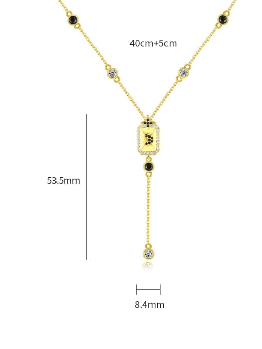 BLING SU Brass Cubic Zirconia Tassel Vintage Lariat Necklace 4